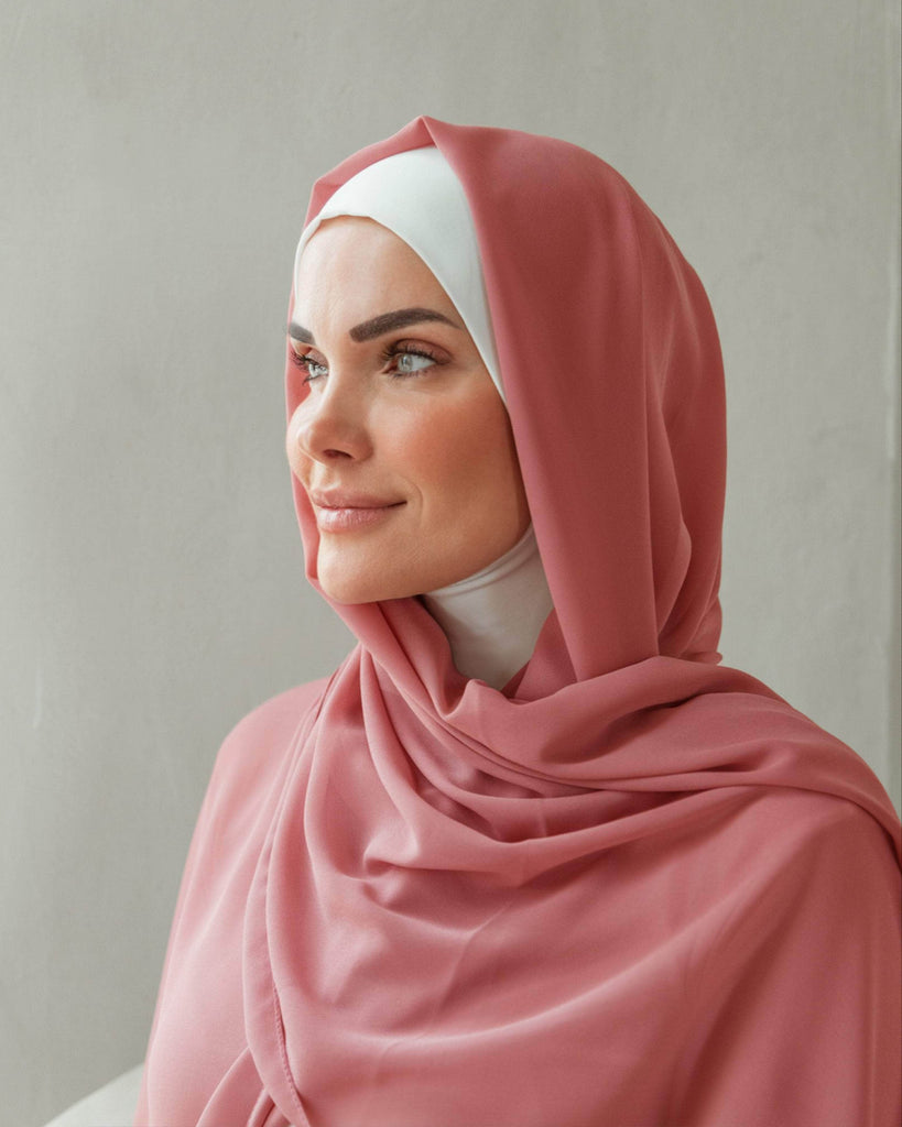 RUUQ Chiffon Chiffon Hijab - Pink Cosmos 74928290