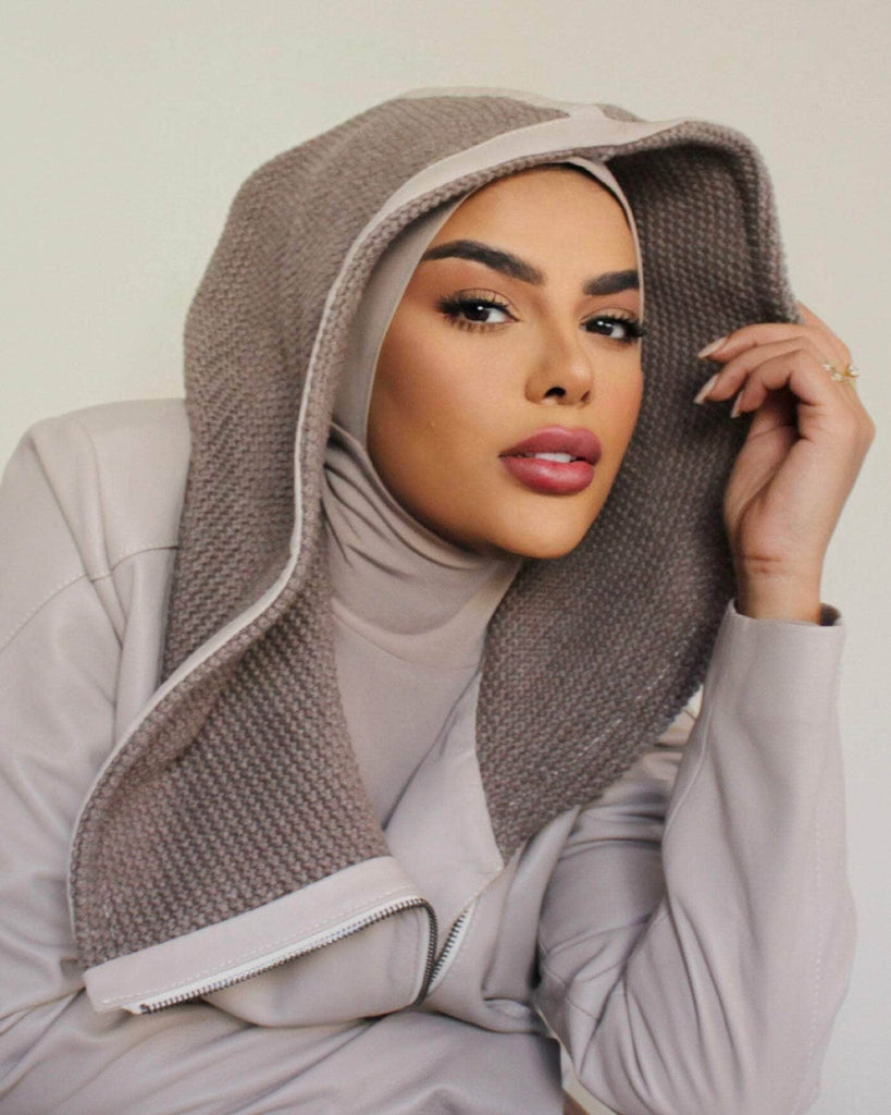 RUUQ Hijab Bodysuit RUUQ Bodysuit Long Sleeve with Hijab Cap - Taupe