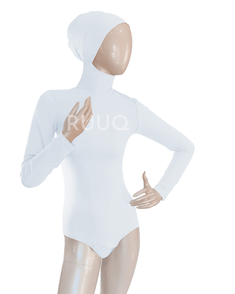 RUUQ Hijab Bodysuit Ruuq Hijab Bodysuit Long Sleeve - White