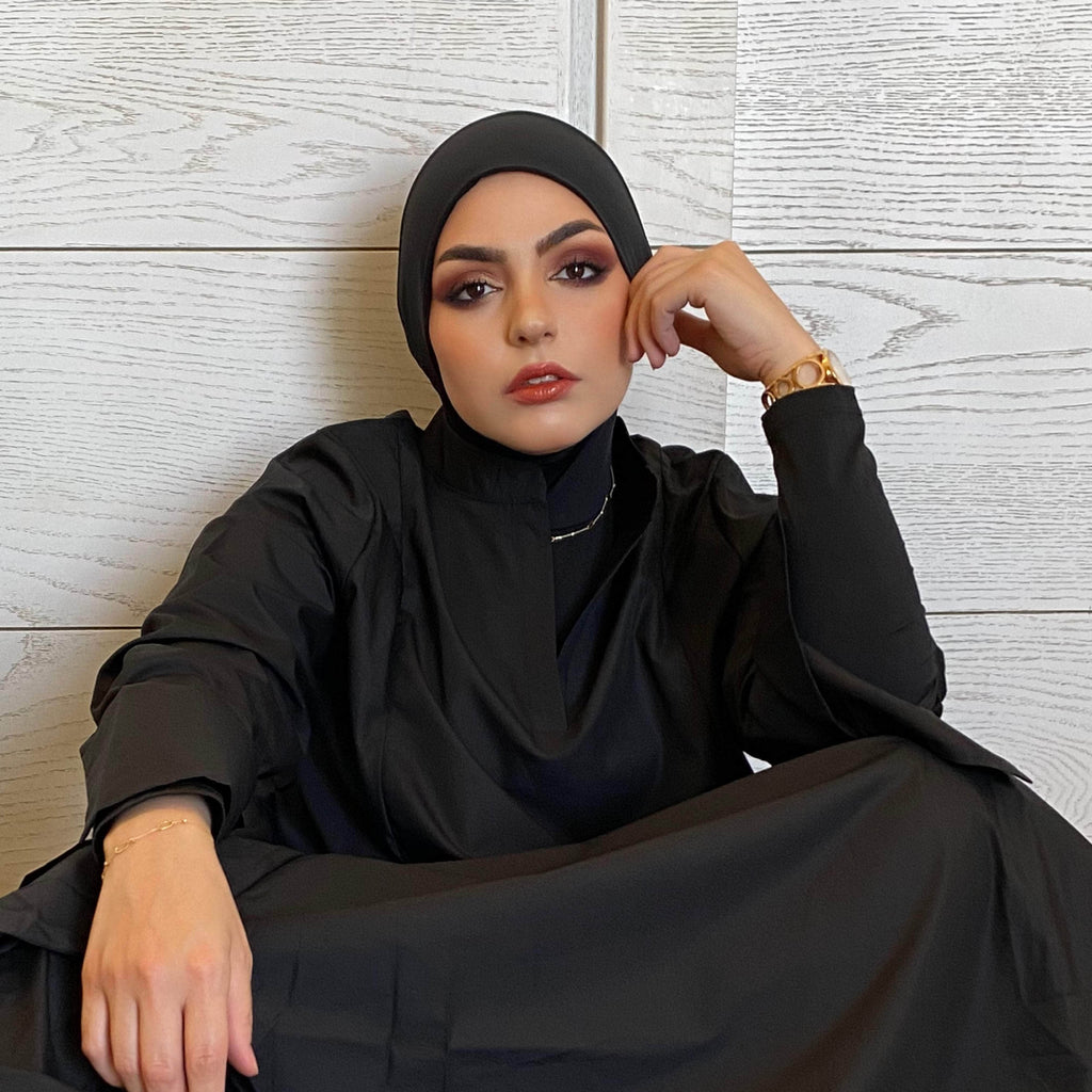 RUUQ Hijab Bodysuit RUUQ Bodysuit Sleeveless with Hijab Cap - Black