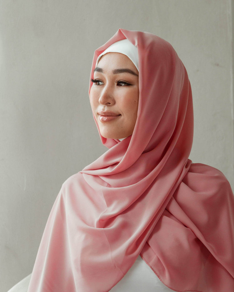 RUUQ Chiffon Chiffon Hijab - Pink Cosmos 74928290
