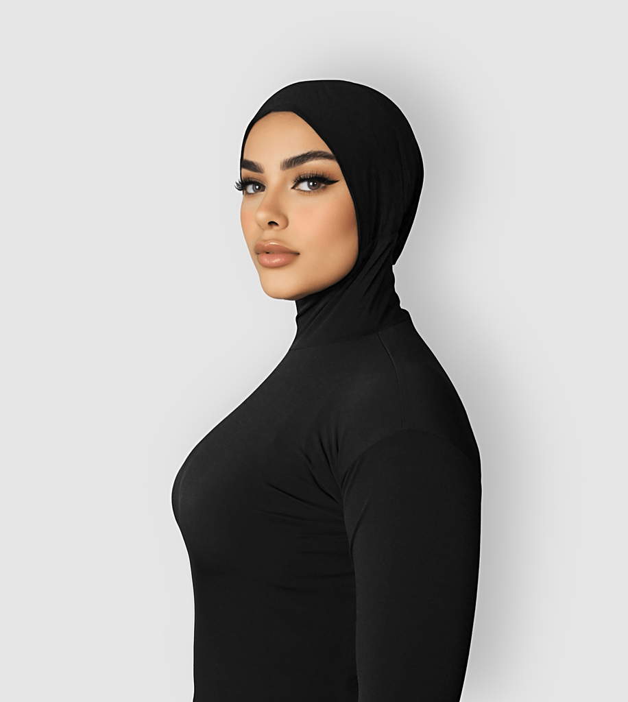 RUUQ Bodysuit RUUQ Bodysuit Long Sleeve with Hijab Cap - Black