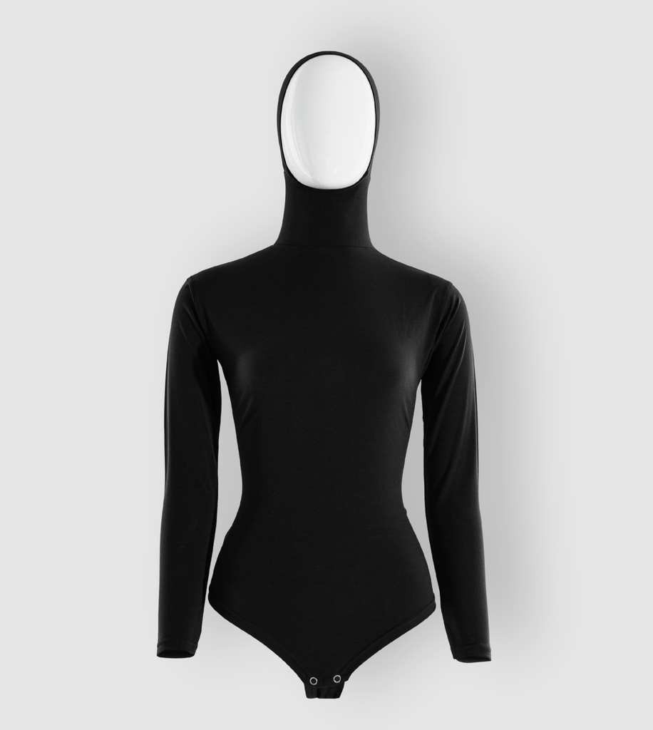 RUUQ Bodysuit S RUUQ Bodysuit Long Sleeve with Hijab Cap - Black 6253812600010 RB-LS-HC-B01