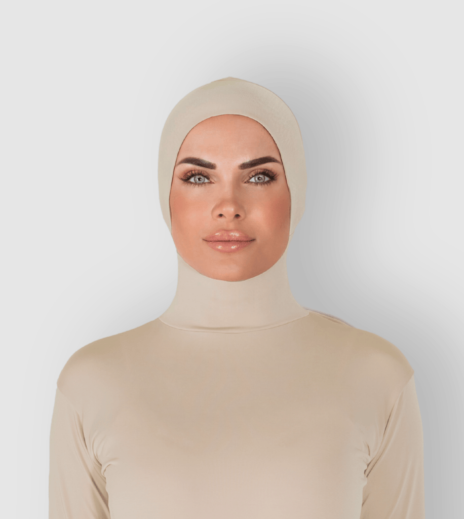 RUUQ Hijab Bodysuit RUUQ Bodysuit Long Sleeve with Hijab Cap - Buttermilk