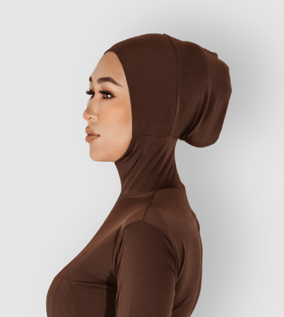 RUUQ Hijab Bodysuit RUUQ Bodysuit Long Sleeve with Hijab Cap - Dark Chocolate