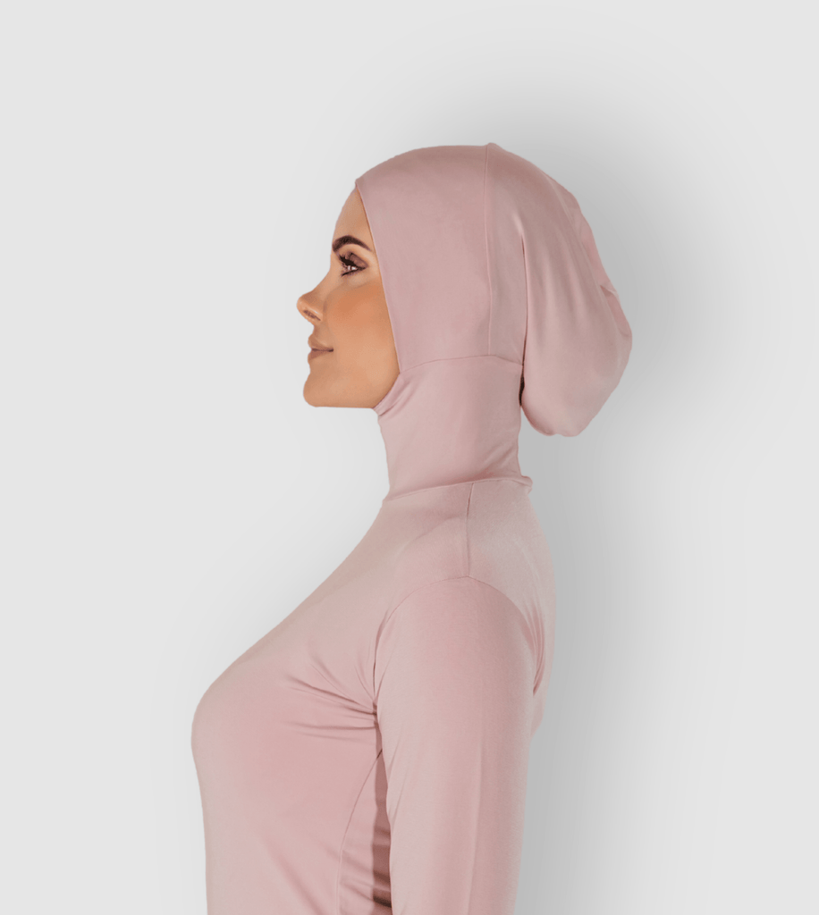 RUUQ Hijab Bodysuit RUUQ Bodysuit Long Sleeve with Hijab Cap - Rose