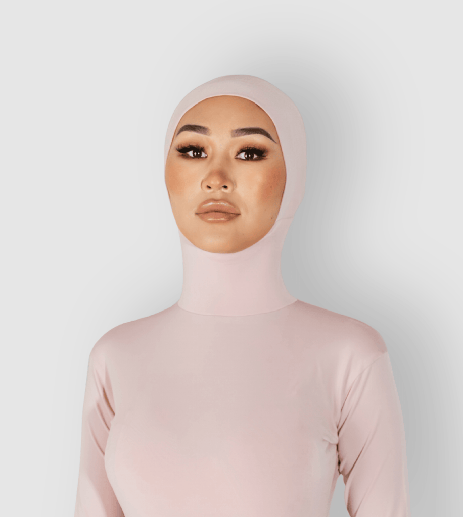 RUUQ Hijab Bodysuit RUUQ Bodysuit Long Sleeve with Hijab Cap - Strawberry Cream
