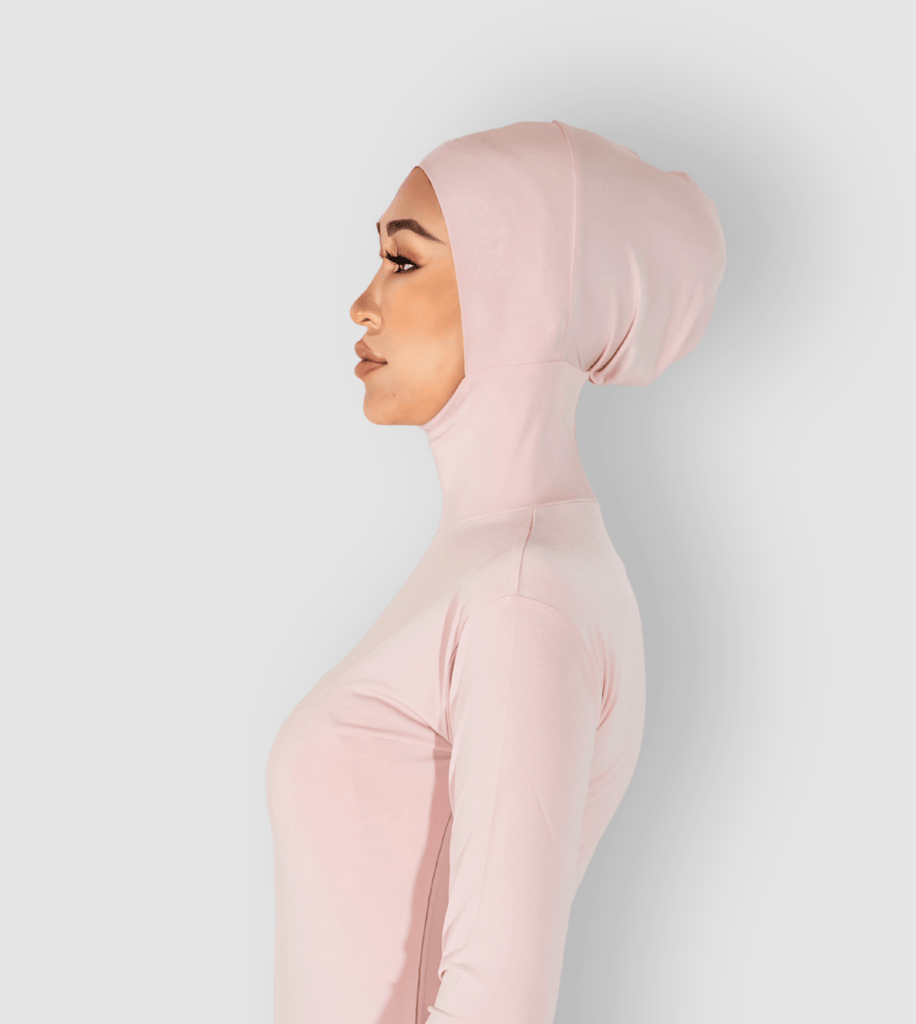RUUQ Hijab Bodysuit RUUQ Bodysuit Long Sleeve with Hijab Cap - Strawberry Cream