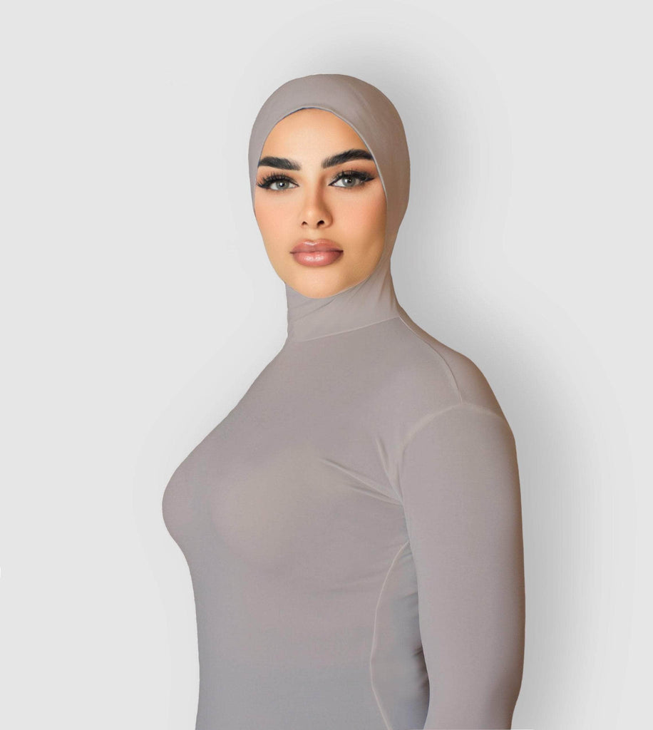 RUUQ Hijab Bodysuit RUUQ Bodysuit Long Sleeve with Hijab Cap - Taupe