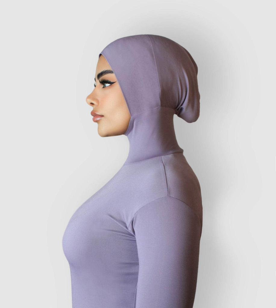 RUUQ Hijab Bodysuit RUUQ Bodysuit Long Sleeve with Hijab Cap - Violet Mink