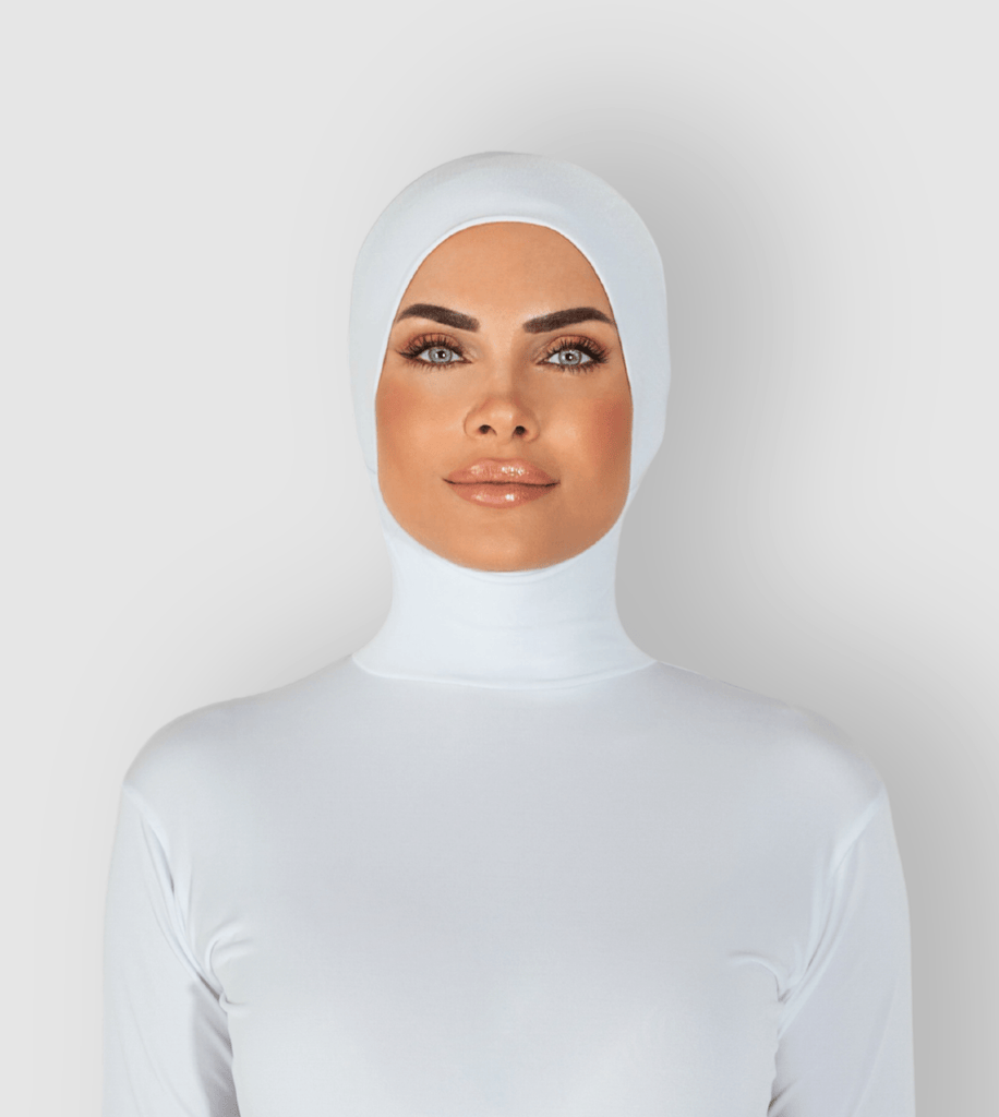 RUUQ Hijab Bodysuit RUUQ Bodysuit Long Sleeve with Hijab Cap - White