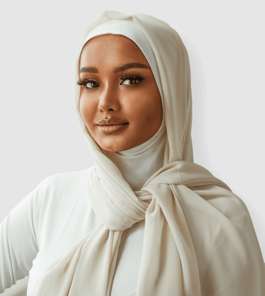 RUUQ Chiffon Chiffon Hijab - Ivory 6253812601581 CH-Ivory