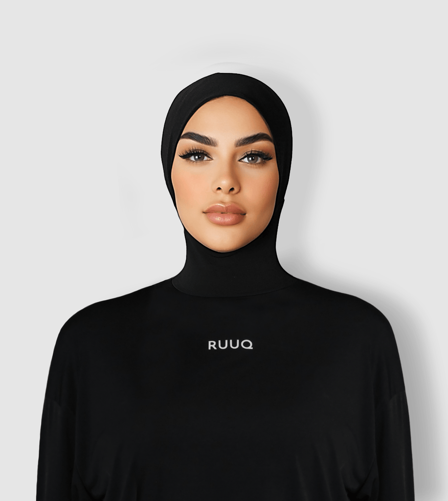 RUUQ Top RUUQ Oversize Long sleeve Top with Hijab Cap - Black