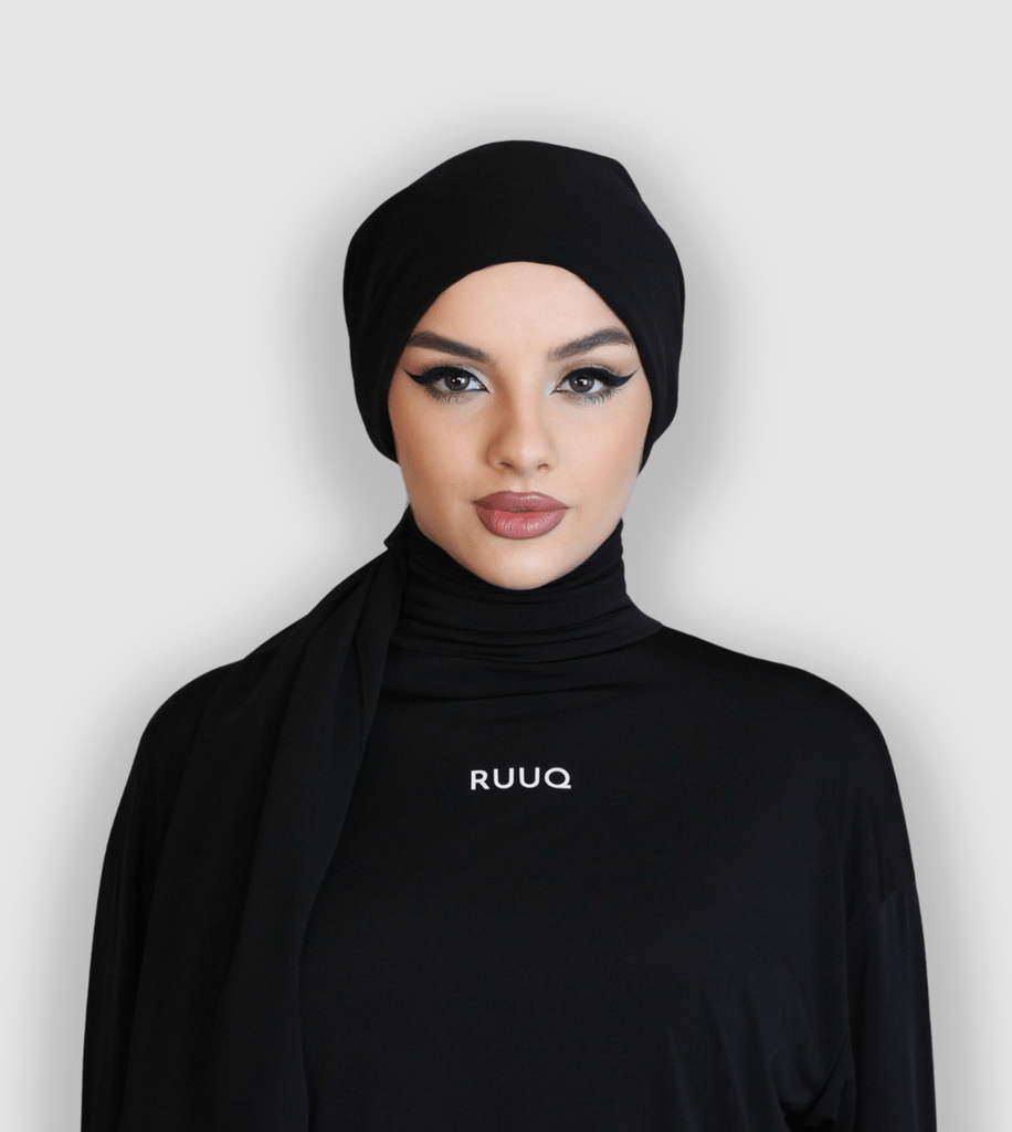 RUUQ RUUQ Oversize Long Sleeve Top with Mock Neck - Black