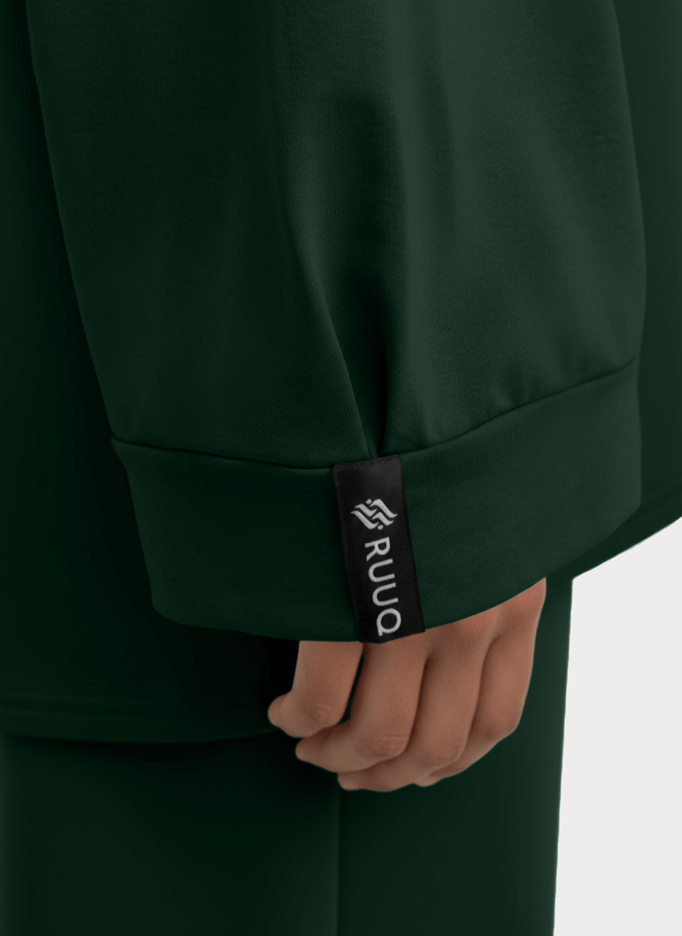 RUUQ Long Sleeve T-Shirt RUUQ Oversized Long Sleeve Cotton Twill Shirt - Jade