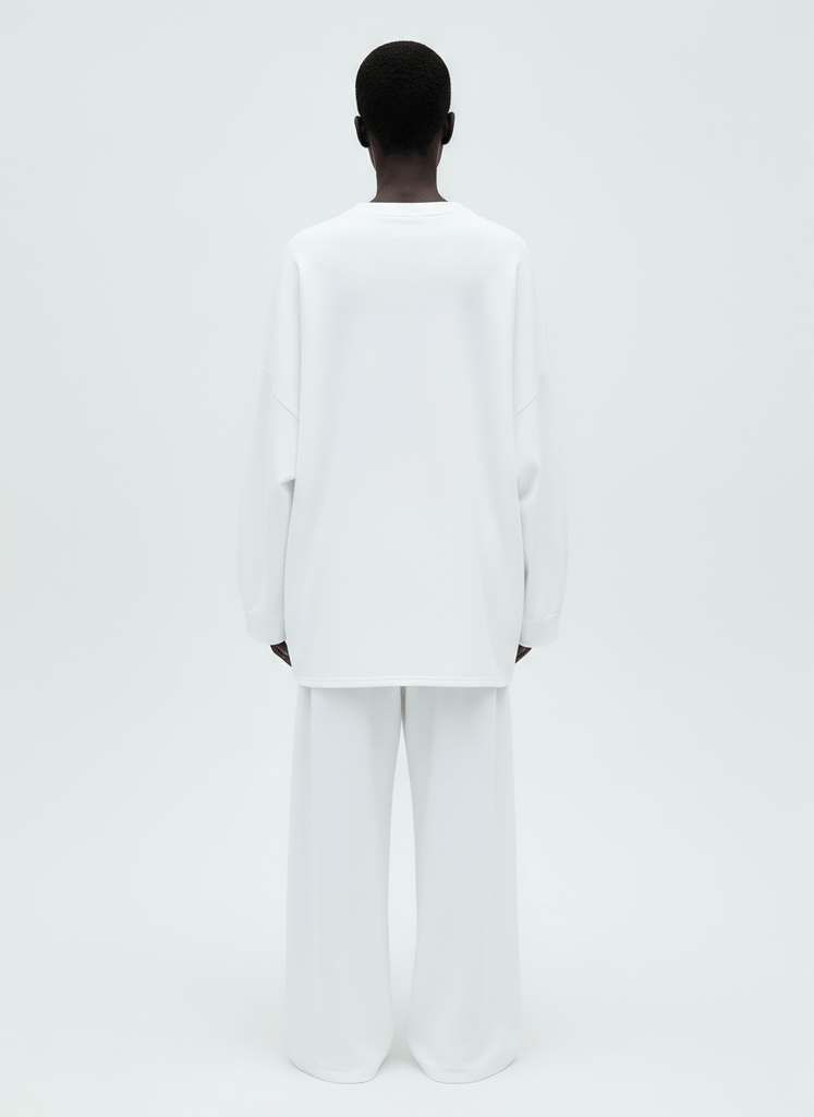RUUQ Long Sleeve T-Shirt RUUQ Oversized Long Sleeve Cotton Twill Shirt - Moonstone