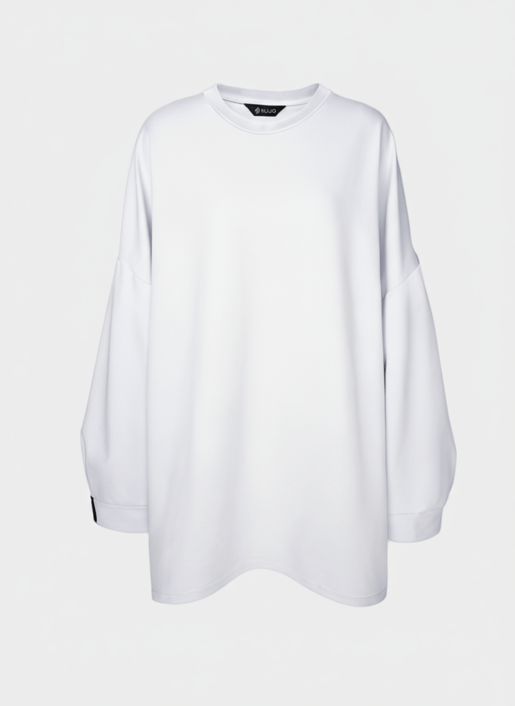 RUUQ Long Sleeve T-Shirt RUUQ Oversized Long Sleeve Cotton Twill Shirt - Moonstone
