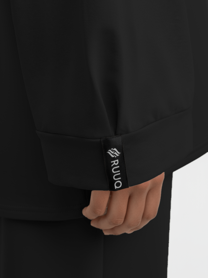RUUQ Cotton Twill RUUQ Oversized Long Sleeve Cotton Twill Shirt - Onyx