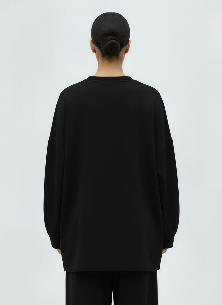 RUUQ Cotton Twill RUUQ Oversized Long Sleeve Cotton Twill Shirt - Onyx