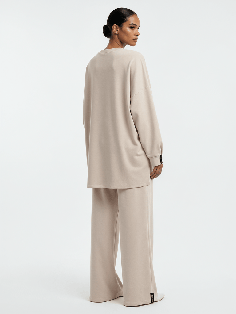 RUUQ Cotton Twill RUUQ Oversized Long Sleeve Cotton Twill Shirt - Porcelain