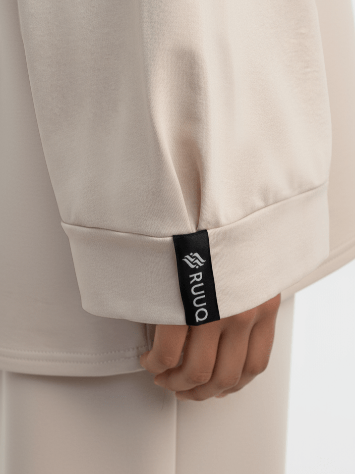 RUUQ Cotton Twill RUUQ Oversized Long Sleeve Cotton Twill Shirt - Porcelain