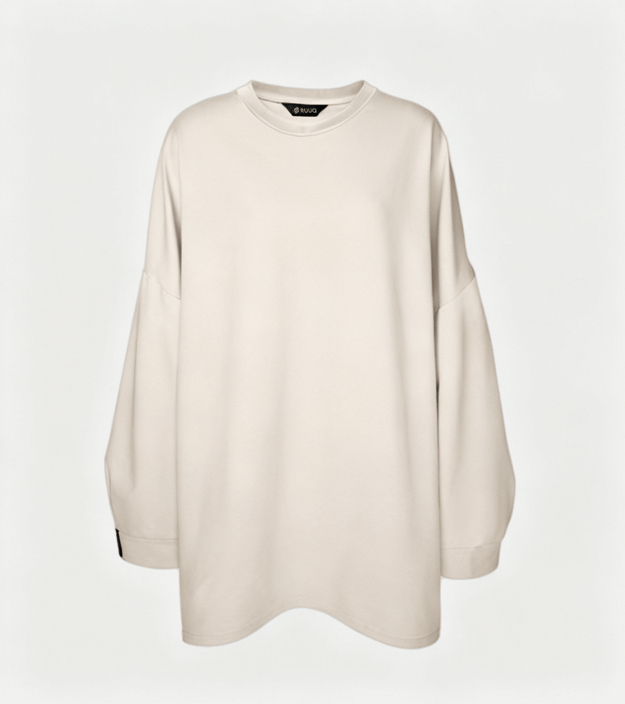 RUUQ Cotton Twill S-M RUUQ Oversized Long Sleeve Cotton Twill Shirt - Porcelain 6253812602748 ROT-LST-SS25-P0012