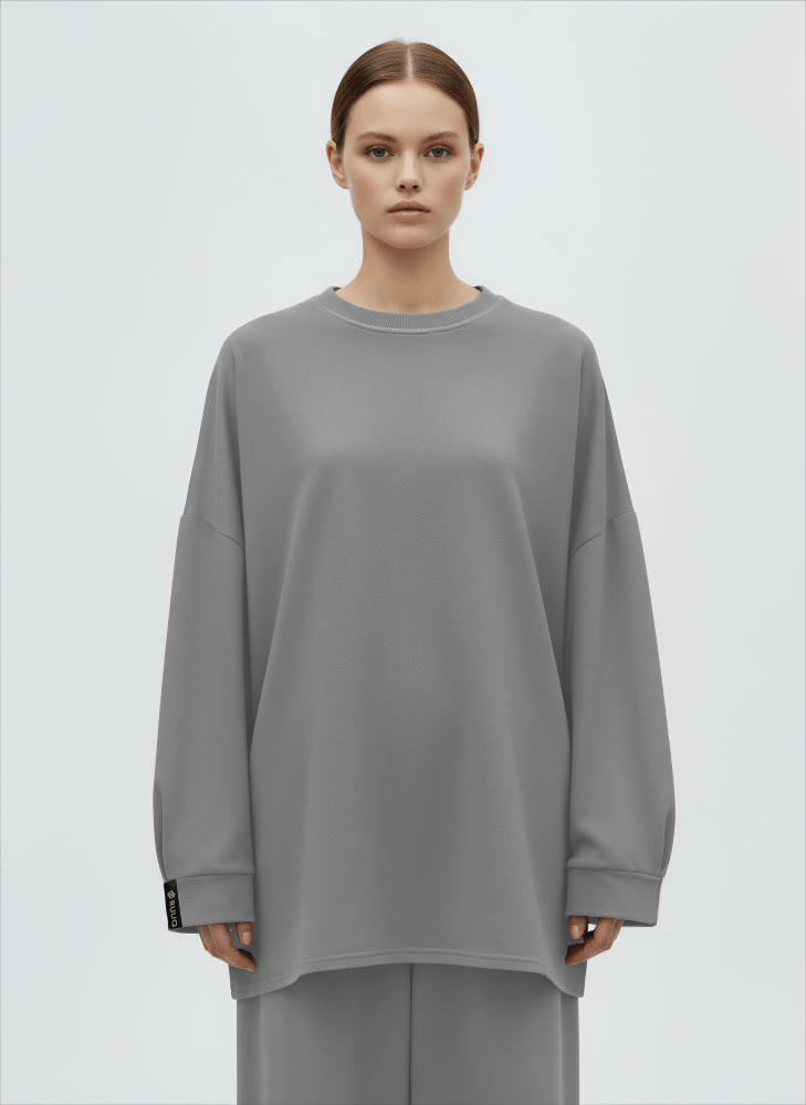 RUUQ Cotton Twill RUUQ Oversized Long Sleeve Cotton Twill Shirt - Slate