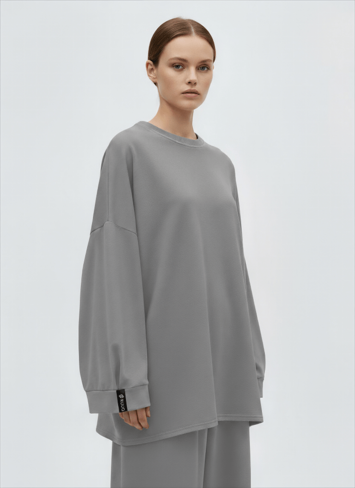 RUUQ Cotton Twill RUUQ Oversized Long Sleeve Cotton Twill Shirt - Slate