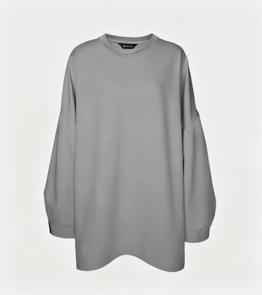 RUUQ Cotton Twill RUUQ Oversized Long Sleeve Cotton Twill Shirt - Slate