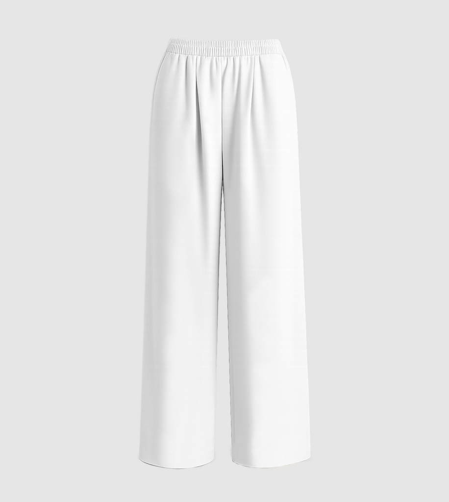 RUUQ Cotton Twill S-M RUUQ Oversized Wide Leg Pleated Cotton Twill Joggers - Moonstone 6253812603042 ROJ-WLP-SS25-MS0012