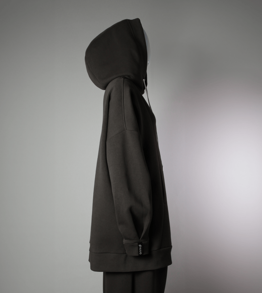 RUUQ Cotton Fleece RUUQ Oversized Fleece Hoodie - Teddy Brown