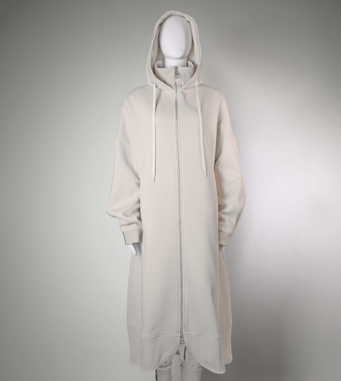 RUUQ Zip-Up Hoodie S-M RUUQ Oversized Long Zip-Up Fleece Hoodie - Buttermilk 6253812602892 ROH-FLZ-BG0012
