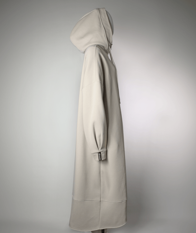 RUUQ Zip-Up Hoodie RUUQ Oversized Long Zip-Up Fleece Hoodie - Buttermilk
