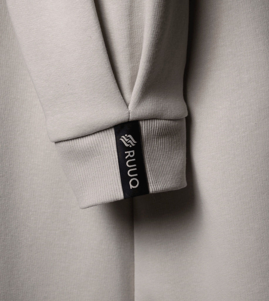 RUUQ Zip-Up Hoodie RUUQ Oversized Long Zip-Up Fleece Hoodie - Buttermilk