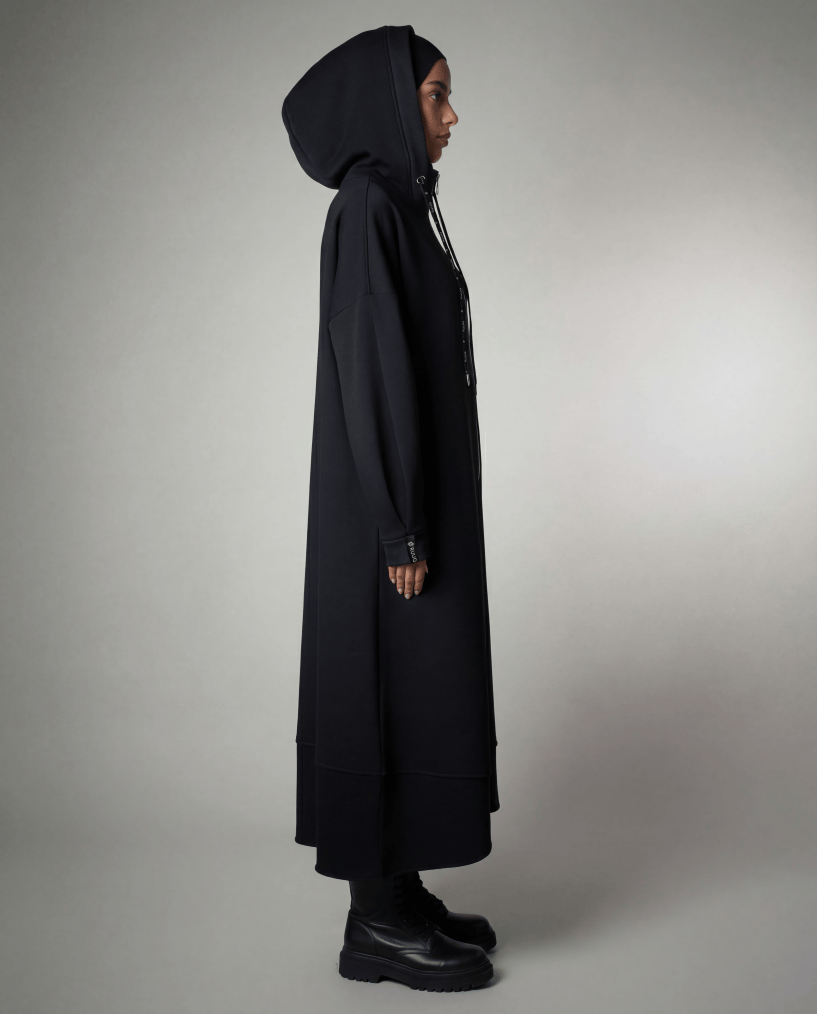 RUUQ Oversized Long Zip-Up Fleece Hoodie - Onyx – Ruuq