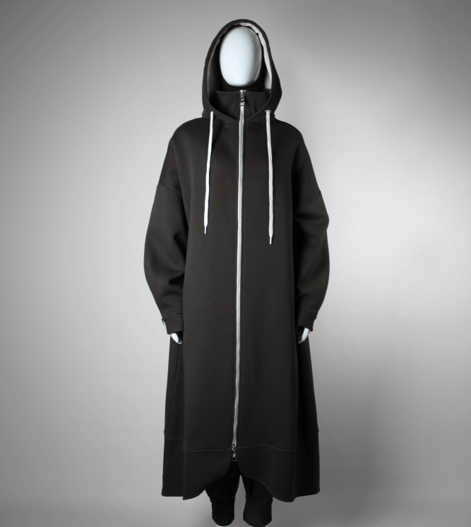 RUUQ Zip-Up Hoodie RUUQ Oversized Long Zip-Up Fleece Hoodie - Teddy Brown