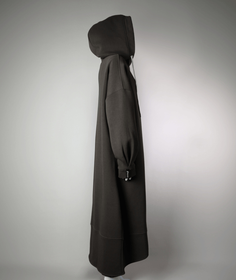 RUUQ Zip-Up Hoodie RUUQ Oversized Long Zip-Up Fleece Hoodie - Teddy Brown