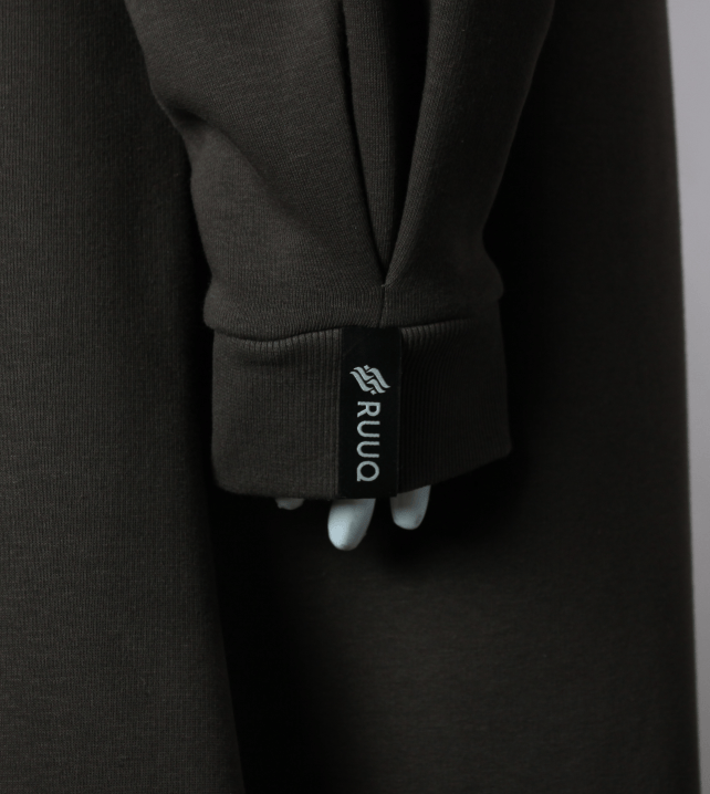 RUUQ Zip-Up Hoodie RUUQ Oversized Long Zip-Up Fleece Hoodie - Teddy Brown