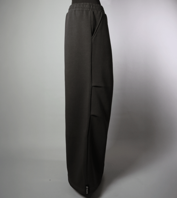 RUUQ Cotton Fleece RUUQ Oversized Darted Wide Leg Fleece Joggers - Teddy Brown