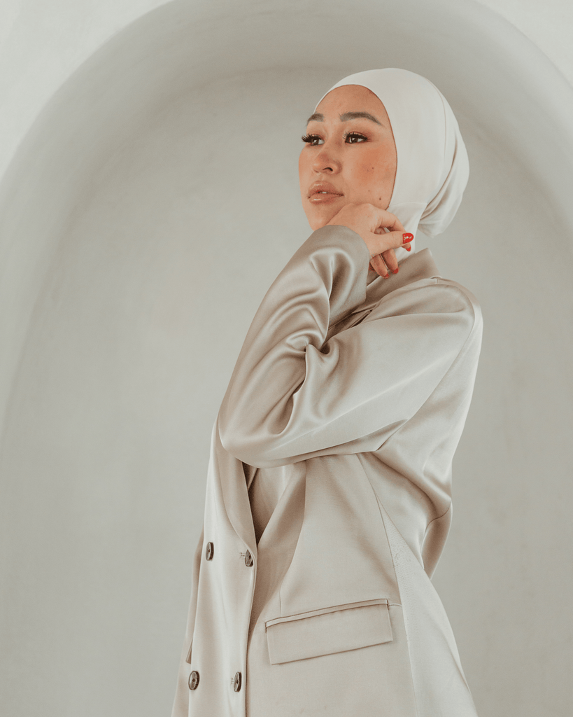 RUUQ Hijab Bodysuit RUUQ Bodysuit Sleeveless with Hijab Cap - Buttermilk